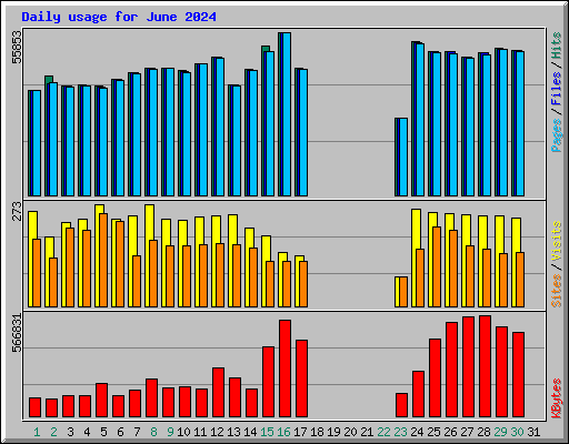 Daily usage for June 2024