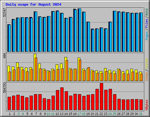 Daily usage for August 2024