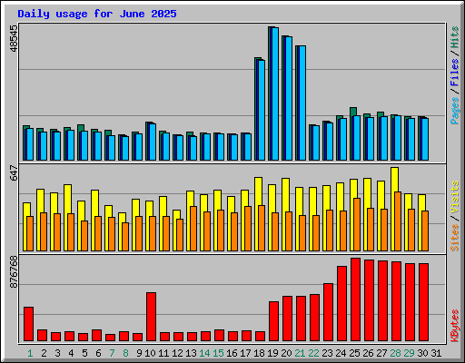Daily usage for June 2025