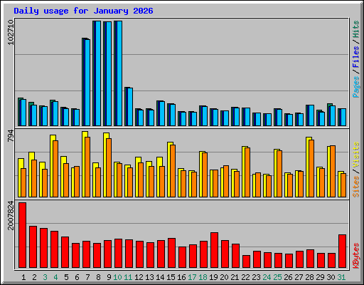 Daily usage for January 2026