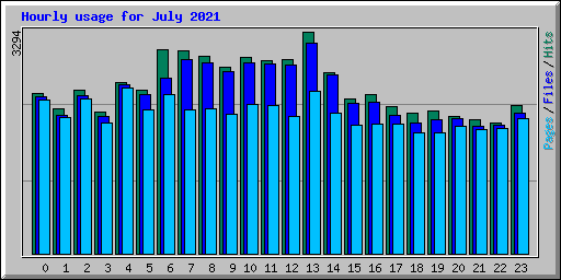 Hourly usage for July 2021