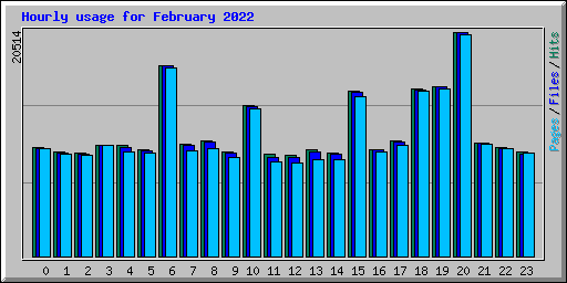 Hourly usage for February 2022